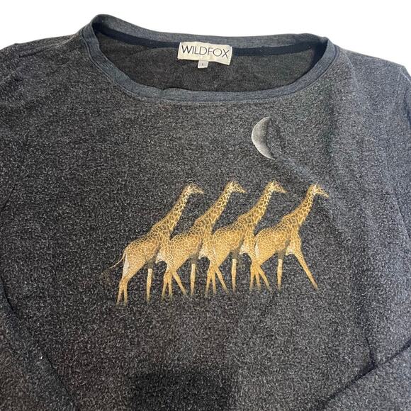 Wildfox Moonlit Safari Giraffe Baggy Beach Jumper Sweatshirt Size Large - Picture 2 of 3
